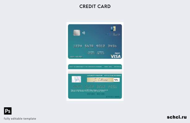 цифровая загрузка шаблона дебетовой карты Visa Gabon BGFI Bank